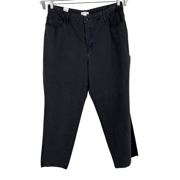 Good American jeans Good Boy straight side slit black size 15 - Picture 2 of 8